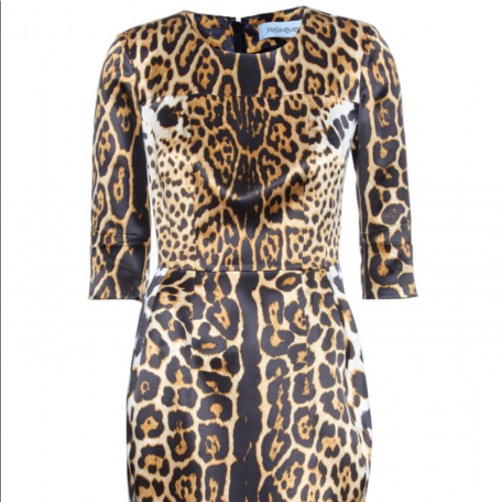 Yves Saint Laurent Vintage Leopard Dress Sz 38/4 - Picture 3 of 7